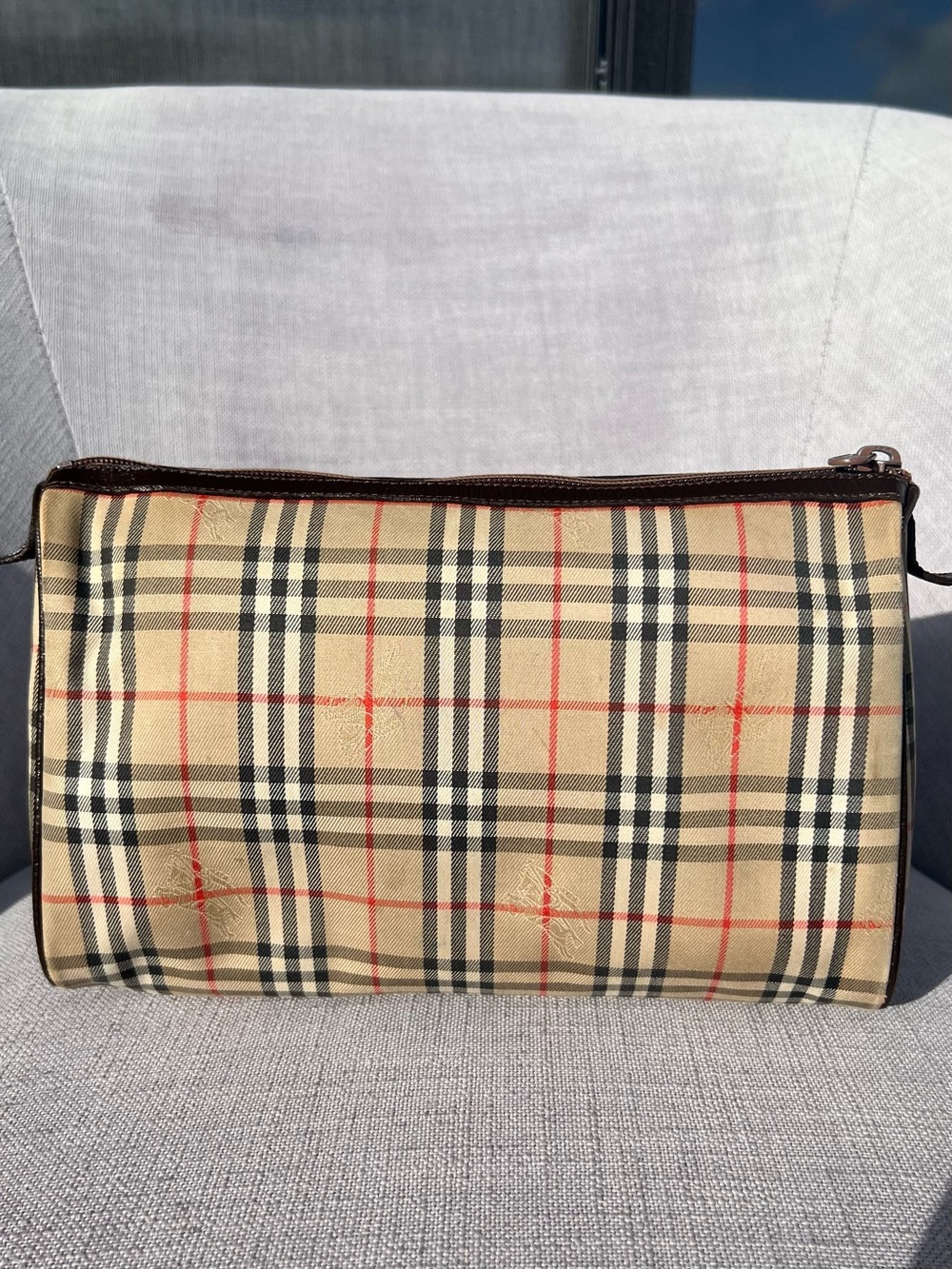 Burberrys plaid pouch cosmetic bag clutch - Picture 3 of 13